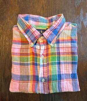 Ralph Lauren 100 % Linen Men’s Short Sleeve Button-Down Shirt Size XXL